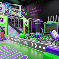 Équipement de parc sportif gonflable commercial, centre de divertissement actif intérieur pour enfants et familles
