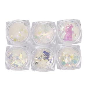 Nail Art 3D Plastique Décoration Fragments Cellophane Aurora Magique Couleur Verre Sticker TikTok Rouge Riding Book Internet Rouge Laser - Product Image 5