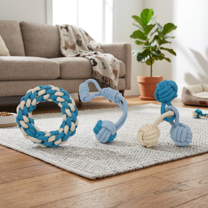 Set di Giocattoli da Tiro per Cani in Corda di Cotone Riciclato, Stile Semplice e Durevole - Non Tossico e Sicuro per Masticatori Leggeri - Product Image 3