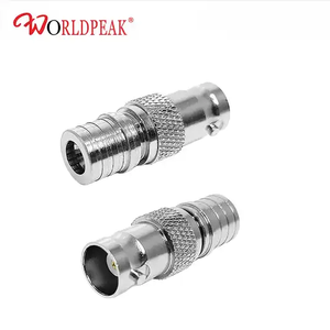 Adaptateur coaxial RF BNC femelle vers QMA <span class=keywords><strong>m</strong></span>âle, droit, en laiton plaqué tri-<span class=keywords><strong>m</strong></span>étal, 50 ohms, connecteur convertisseur - Product Image 1