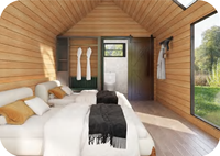 Maisons Chalet en Bois Préfabriquées Modulaires Cabanes en Rondins Miniatures pour Jardin, Petites Maisons Prêtes à Expédier