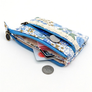 Monedero para niñas, estilo pastoral fresco del Año del Caballo, floral, con doble cremallera, de <span class=keywords><strong>tela</strong></span> de algodón de 4 capas, transpirable, antirrobo y expandible - Product Image 2