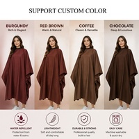Cape de coiffure imperméable marron foncé avec logo personnalisé, châle de salon noir, capes de barbier de haute qualité pour la coupe de cheveux, robe de coiffure beige pour femmes et hommes