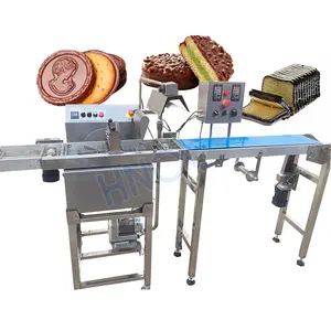Chocolate Dipping Melt Ball Enrob Cover Machine and Cooling Tunnel Chocolate Enrober Price PLC