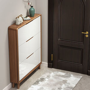 Mueble Zapatero Minimalista de Madera Maciza con Tapa Abatible, 17 cm de Ancho, 3 Cajones, Ahorro de Espacio, Almacenamiento para Entrada, Mueble para Sala de Estar - Product Image 4