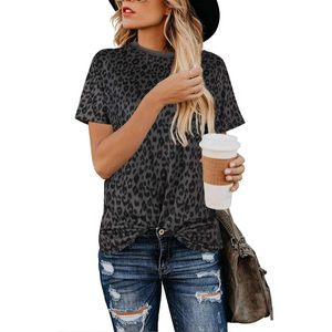 Camiseta de Mujer con Estampado de Leopardo FOXA, Manga Corta, Corte Regular, Informal, Verano, Transpirable, Tejido de Jersey de Poliéster - Product Image 1