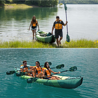 AQUA MARINA RIPPLE-TECH 1 Pagaie de kayak 234 cm, pagaie de canoë à double lame, en PP, fibre de verre et manche en aluminium, pour la navigation en eau cale