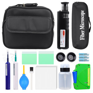 Kit de Herramientas de Limpieza de Fibra Óptica de 14 Piezas, Lápiz de Limpieza MPO de 1.25/2.5mm con un Solo Clic, Caja con 400 Microscopios de Fibra Óptica, <span class=keywords><strong>Limpiador</strong></span> de Fibra Óptica - Product Image 1