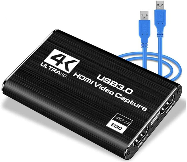 USB 3.0 4K 60HZ 1080P 60Fps HD Audio Video Capture Card Converter for Game Streaming Live Broadcasts Video Recording HDMI Output