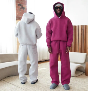 Custom Oversized <strong>Pullover</strong> Cropped Hoodie <strong>Men</strong> Hooded Sweatshirt Heavyweight 100% Cotton Hoodie and Pants Blank <strong>Men</strong> - Product Image 1