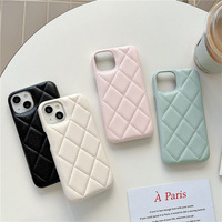 NOUVEAU Étui de téléphone en cuir texturé caviar pour iPhone 16 15 Pro Max 15 14 13 12, style matelassé pour femme