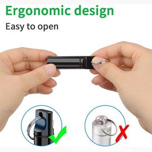 Boîte à pilules en aluminium imperméable avec impression de logo directe d'usine, porte-bouteille, conteneur avec porte-clés en métal - Product Image 5