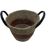 Nouvel ensemble de paniers de rangement vintage en coton et jonc de mer, motif zig-zag, pour cuisine et salle de bain, écologiques et faits à la main