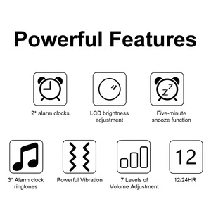 Đồng hồ báo thức cực lớn với Máy LắC giường không dây, báo động kép rung cho người ngủ nặng, điếc và khiếm thính, có thể điều chỉnh - Product Image 4