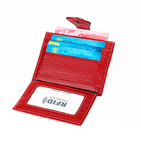 Porte-cartes de visite antivol personnalisable, étui à cartes cadeau pour couples, porte-monnaie à fermoir motif rose, unisexe, en liège