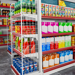 Étagères de vente au détail personnalisables noir/blanc/gris pour l'affichage de collations et de boissons en supermarché - Product Image 6