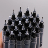 Pulpen Gel Tipe Jarum Berkualitas Tinggi Tinta Cair Langsung Ujung 0.5mm Tinta Hitam Set 12 Buah Alat Tulis Kantor Sekolah