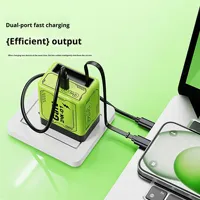 Chargeur de téléphone multifonction à double port Type-C avec logo personnalisé, GaN 120W, chargeur rapide US avec câble rétractable pour tous les téléphones
