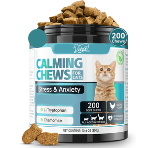 OEM 200 PCS Gato Calmante Trata Suplemento para aliviar la ansiedad Semilla de cáñamo Manzanilla Melatonina para el manejo del estrés para la separación - Product Image 5