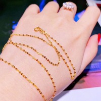 Mode de luxe AU750 pur véritable chaîne en or 18 carats collier bijoux fiançailles mariage colliers en or pour les femmes