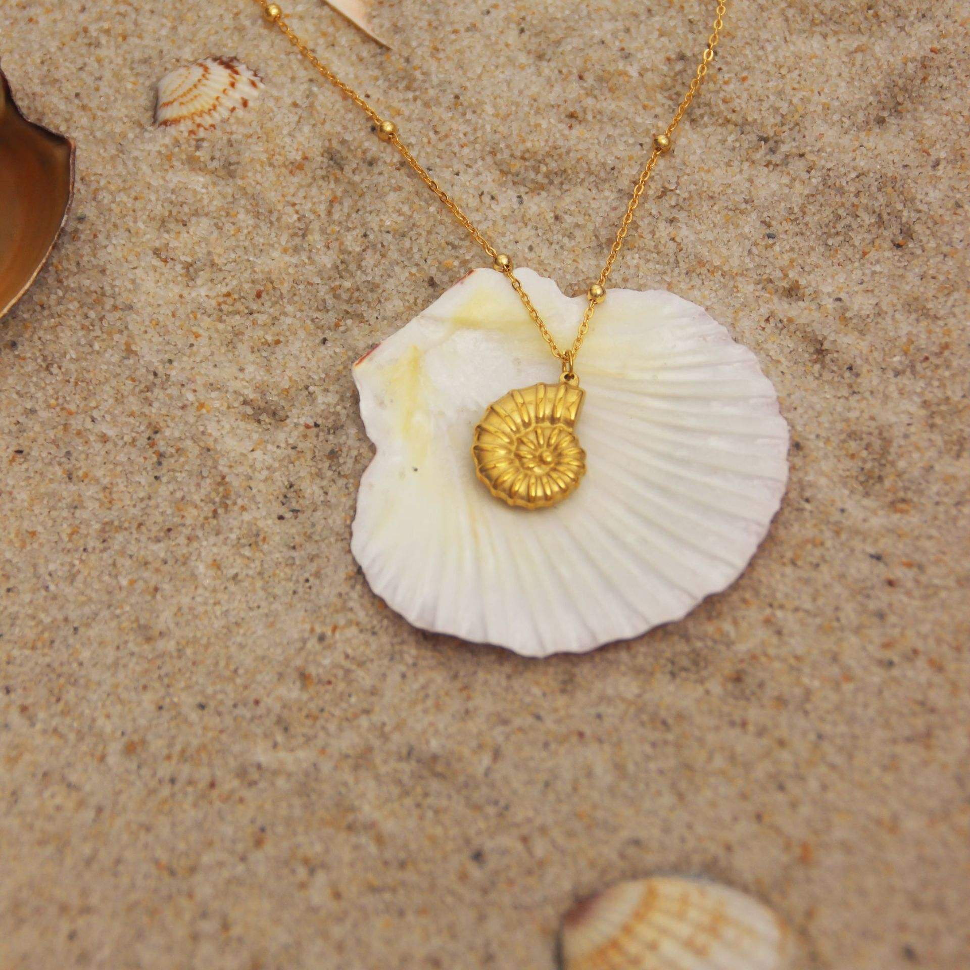 Surfer Necklace Shell Necklace For Girls Summer Stainless Steel