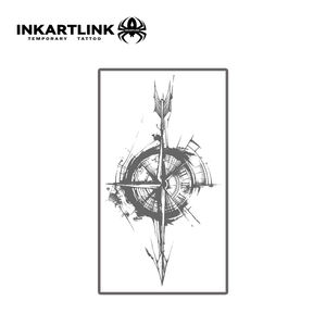 สติกเกอร์ลาย<span class=keywords><strong>สัก</strong></span>รูปเข็มทิศ INKARTLINK <span class=keywords><strong>ลาย</strong></span>เส้นนามธรรม <span class=keywords><strong>นาฬิกา</strong></span> ของตกแต่งสไตล์เฮอร์บัล ติดทนนาน 15 วัน สำหรับศิลปะบนร่างกาย จำหน่ายจำนวนมาก - Product Image 3