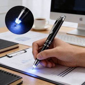 Executive LED Light-Up Novelty Promotional 3-in-1 Metal for Ballpoint Pen with Custom Logo for Office Travel & Gifts - Product Image 1