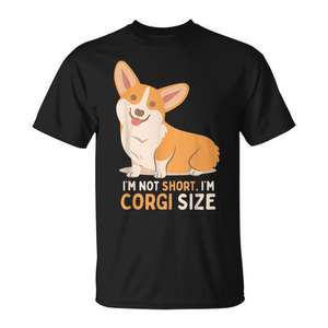 T-shirt « Je ne suis pas petit, je suis de taille chien Corgi » - Product Image 1