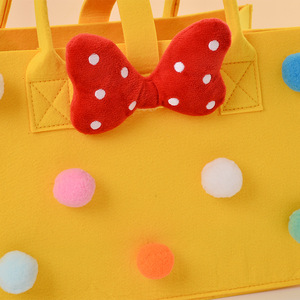Bolsas de fieltro para niños de 23x23x12cm y 30x20x18cm con lunares y lazos, bolsas de regalo de cumpleaños para niños - Product Image 3