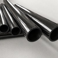 Tube rond en fibre de carbone 3K durable à grand diamètre, longueurs 1500mm et 2500mm, tube en fibre de carbone 3K à vendre pour canne à pêche