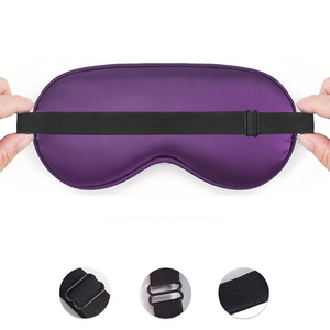 Mascherina per occhi per dormire in seta con imitazione promozionale personalizzata senza ombra di pressione oculare doppio Unisex luce per dormire opaca - Product Image 2