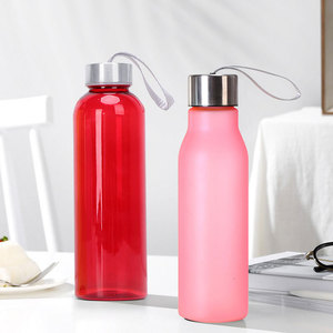 Nueva Botella de Agua Transparente Personalizada, Botella de Plástico Libre de BPA de 500 ml con Tapa de Acero Inoxidable - Product Image 5