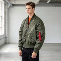 Veste de pilote personnalisée, broderie OEM, imperméable, 100% nylon, veste bomber MA1 pour homme