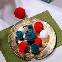 SHUANGYUAN en stock – Lot de boules de Noël incassables en velours rouge – Boules floquées de tailles variées en boîte PVC – Vente chaude