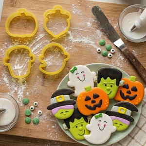 Moule coupe-pâte à fondant <span class=keywords><strong>biscuit</strong></span> d'hiver en plastique et emporte-pièce avec ensemble <span class=keywords><strong>de</strong></span> pochoirs - Product Image 3