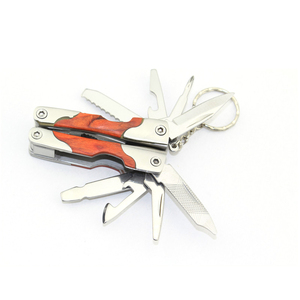 EDC — Mini porte-clé <span class=keywords><strong>multi</strong></span>-fonction en acier inoxydable, pince à outils en bois, manche en bois - Product Image 4