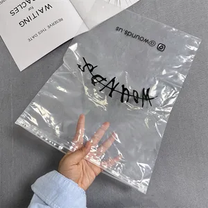 Custom Printed Clear Tshirt Packaging Bag Eco Friendly Transparent Zipper Bags Plastic Zip Lock Bag For Swimsuit