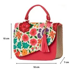 Bolso Bandolera de Cuero Fana Valerie Fiusha con Asa Única, Patrón Geométrico, Impermeable, Decoración con Borlas, para Uso Diario - Product Image 3