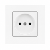 Prise murale 16A 250V avec obturateur de sécurité enfant, 2 broches, blanche, encastrée, prise électrique résistante aux manipulations