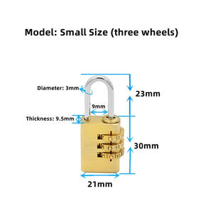 Candado de combinación de cobre puro sólido, candado antirrobo pequeño impermeable para exteriores para equipaje de dormitorio, pulido y duradero - Product Image 2
