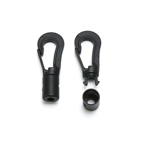 Bestseller 4mm, 5mm, 6mm Gummiseil-Karabinerhaken mit Drehverschluss Schwarzer Kunststoff-Taschenhaken für Seile - Product Image 4