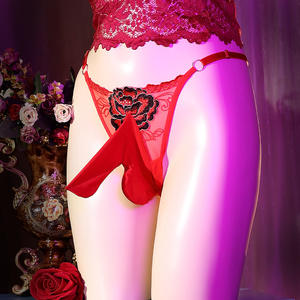 Мужское сексуальное белье-треугольник больших размеров с персонализированной вышивкой бабочки, дышащая сетка, прозрачное, соблазнительное - Product Image 3