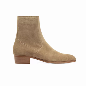 Stivaletti <span class=keywords><strong>Chelsea</strong></span> da Uomo in Vera Pelle Scamosciata, Punta Affusolata, Antiscivolo, Chiusura con Zip, Fatti a Mano - Product Image 5
