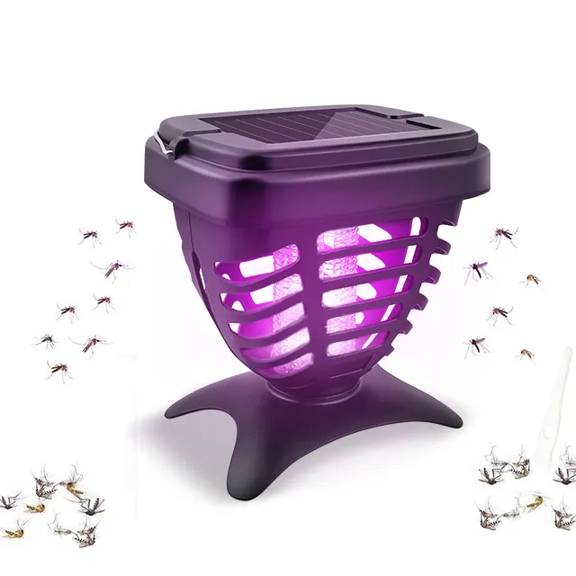 Portable Garden Outdoor Solar Insect katch Repellent Bug Zapper Automatic Fly Catcher Swatter Trap Mosquito Killer Lamp