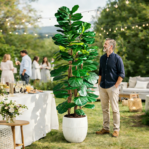 Albero di Ficus Artificiale Stereoscopico ad Alta Simulazione, Albero di Banyan Sempreverde per Decorazioni Interne ed Esterne - Product Image 5