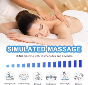 Appareil <span class=keywords><strong>TENS</strong></span> LCD à écran tactile avec contrôle de la minuterie pour le cou, les épaules, le dos, les jambes, la taille, les hanches, massage profond du corps entier - Rechargeable par USB - Product Image 3