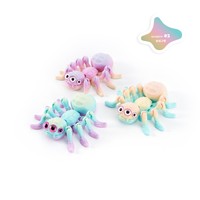 Figurines d'araignées imprimées en 3D Feeron, articulées, multi-yeux, jouets anti-stress légers et portables en PLA, dégradé arc-en-ciel, insectes