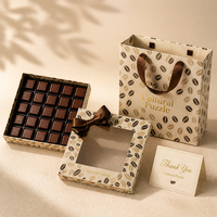 Boîte à chocolat personnalisée en gros avec couvercle et base, emballage de chocolat avec fenêtre transparente, logo personnalisé