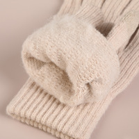 Gants d'hiver personnalisés avec logo, couleur unie, toucher brossé, écran tactile, tricot épais pour le cyclisme en extérieur et la chaleur au bureau