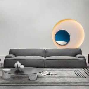 Sofá Seccional de Cuero Genuino Táctil de Estilo Modernista Italiano, Tapizado para Proyectos de Interiores de Lujo en Villas - Product Image 2